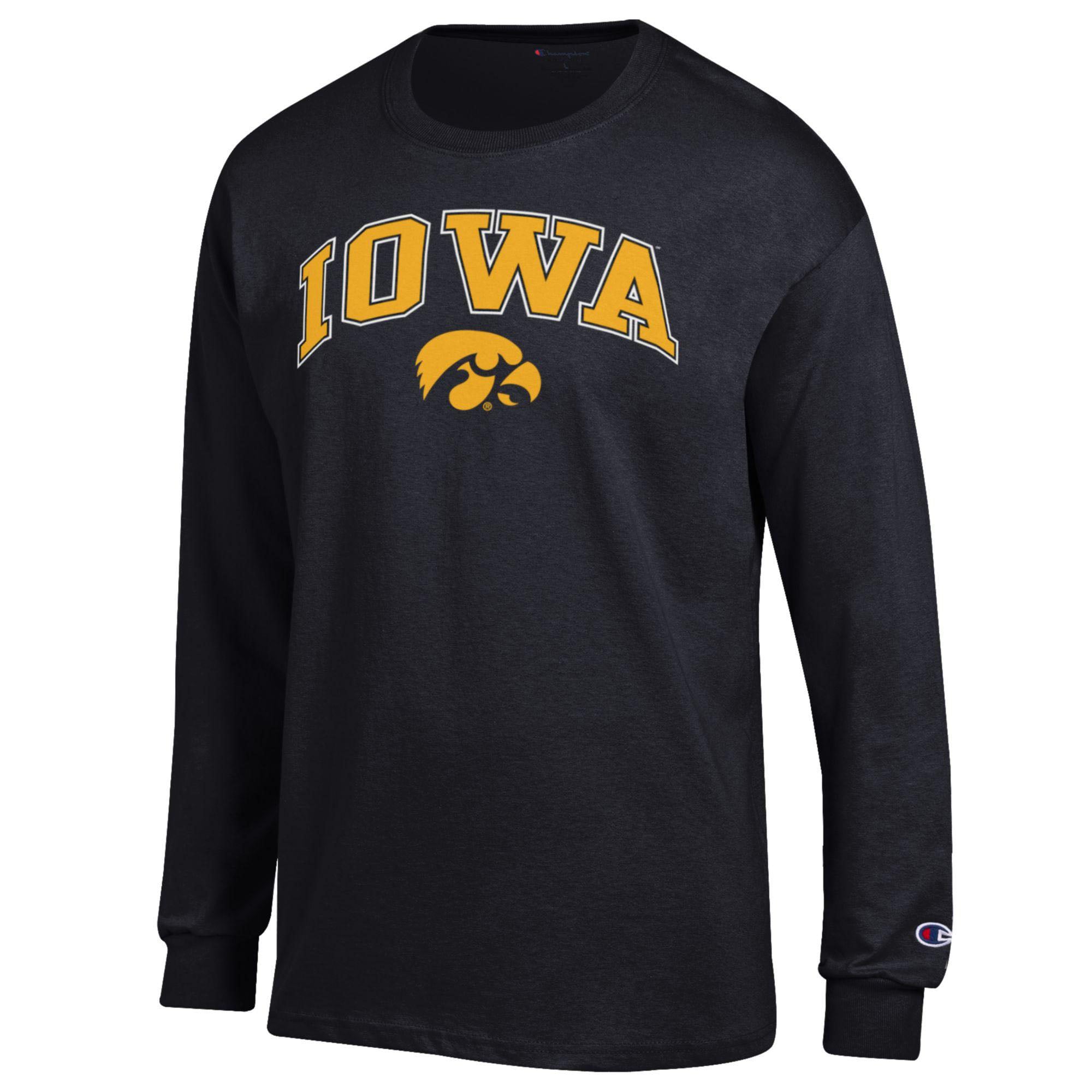 T-shirt à manches longues avec logo Arch Over Champion Iowa Hawkeyes pour homme